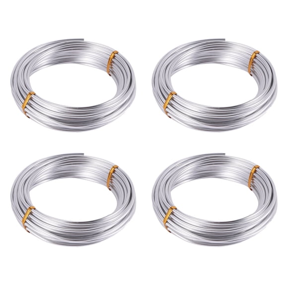 4X 3mm Aluminium Wire 10M Craft Silver Wire for Jewellery Making Clay Modelling Bonsai and Model,4 x Aluminum Craft Wire (10m),Silver