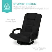 Best Choice Products 360-Degree Swivel Gaming Floor Chair w/ Armrest Handles, Foldable Adjustable Back - Black/Red