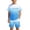 Light Blue, variant on Little Boys' 2 Piece Outfits Short Sleeve Gradient Letter Print Summer Tee And Shorts Casual Back to School Clothes Size 6-7T