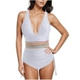 thumbnail image 2 of Moxiu Women One Piece Swim Dress Tummy Control Swimsuits Slimming Halter Color Block Skirt Wraps Drawstring Bathing Suit 2025 Swimdress Summer Swimwear White,XL, 2 of 6