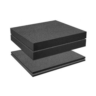 2-Pack Packing Foam Sheets - 16x12x1 Customizable Polyurethane Insert Pads  for Tool Case Cushioning, Crafts (Black) 