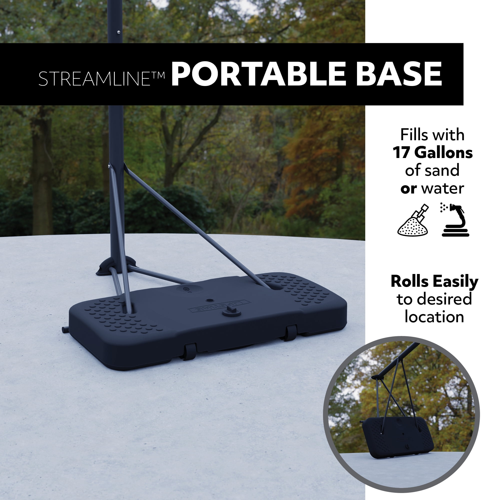 Lifetime 7.5ft-10ft Adjustable Height 44" Impact Outdoor Portable Basketball System (90926)