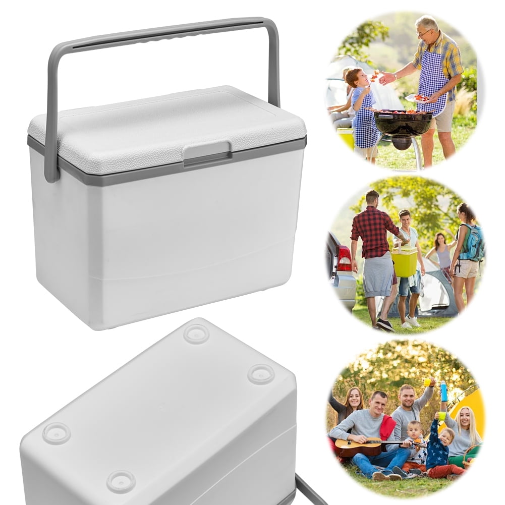 Insulated Cooler, Yucurem 3L Insulated Portable Cooler with Handle Ice Bucket Leak Proof Outdoor Hard Cooler for Beach, Picnic (White)
