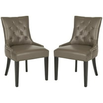 SAFAVIEH Abby 19''H Tufted Side Chair, Set of 2, Clay/Silver Nail Head