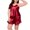 Red, variant on fatyb Plus Size Womens Pajama Sets Sleeveless Cami Tops and Ruffle Hem Shorts 2 Piece Sleepwear Outfits