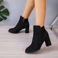 thumbnail image 6 of JUSLIO Women Boots,Versatile Fashion Mid Calf Boots Flat Heel Slouch Casual Dress Boots Side Zip Boots, 6 of 7