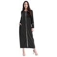 thumbnail image 4 of Lejafay Womens Long Sleeve Kaftan Abayas Muslim Robe Round Neck Abaya Casual Maxi Dress with Pockets Black XXL, 4 of 7