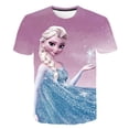 thumbnail image 1 of 2023 año nuevo estilo Anna Elsa verano niñas Elsa Frozen camiseta Cosplay niños manga corta moda camiseta ropa 4-14 años 6T Gao Jinjia LED, 1 of 2