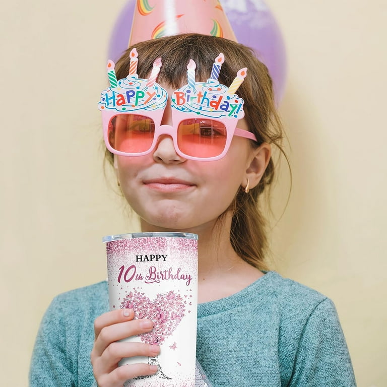 10 & Fabulous 16 Oz Acrylic Tumbler, 10th Birthday Gifts for Girls, Gifts  for 10 Year Old Girl, Happy 10th Birthday Decorations for Girls,10 