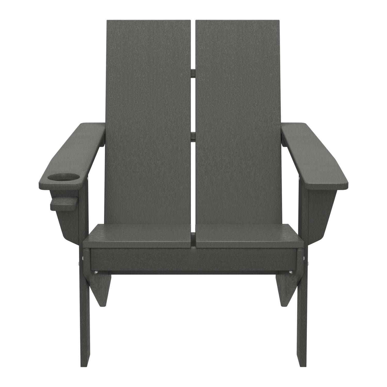 WestinTrends Riviera Outdoor HDPE Modern Adirondack Chair with Cup Holder (Set of 2), Gray