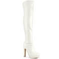 thumbnail image 1 of Unique Bargains Botte à Plateforme Épaisse au-Dessus du Genou pour Femme Blanche (Taille 7), 1 of 7