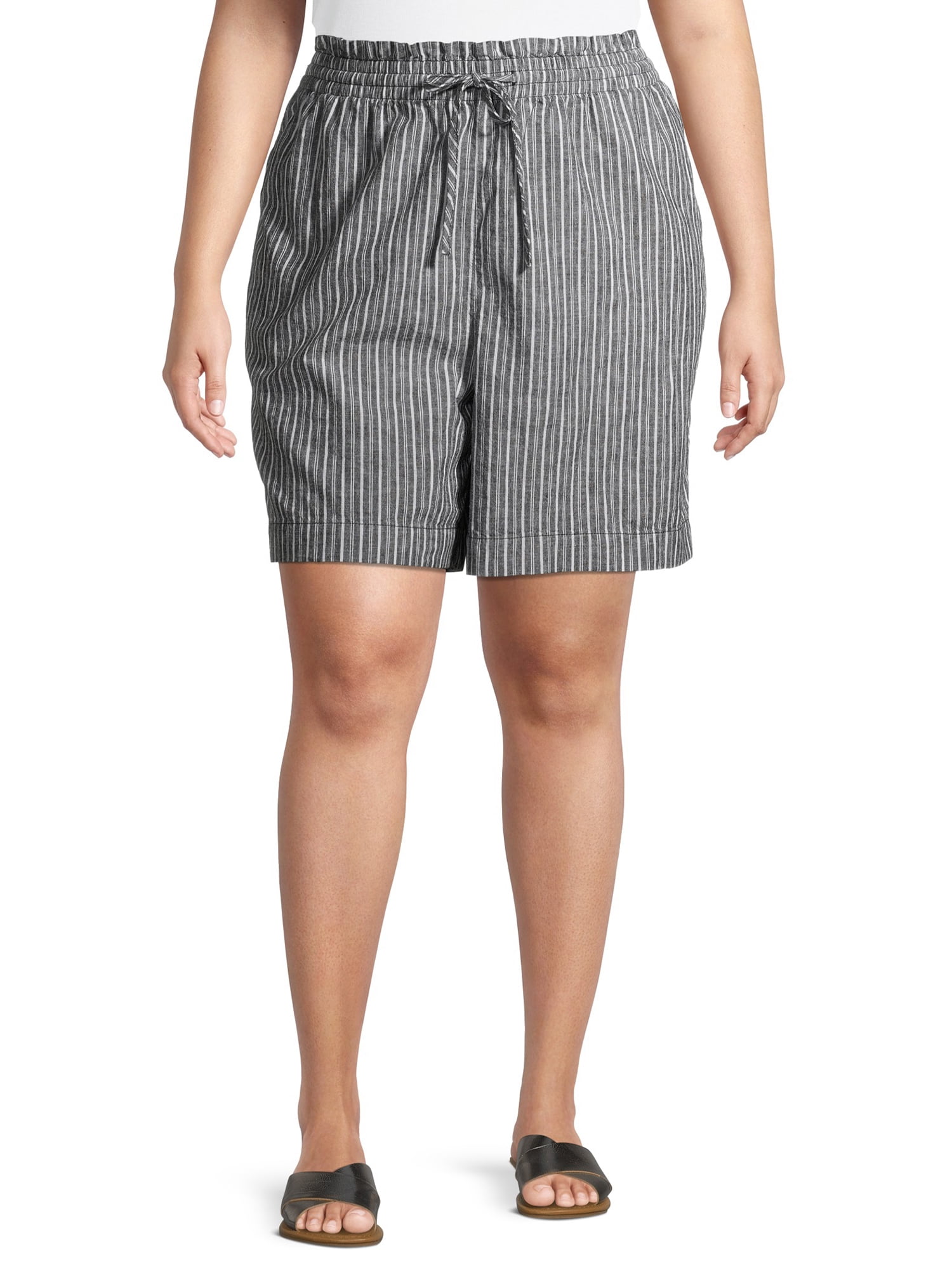 women's plus size linen shorts