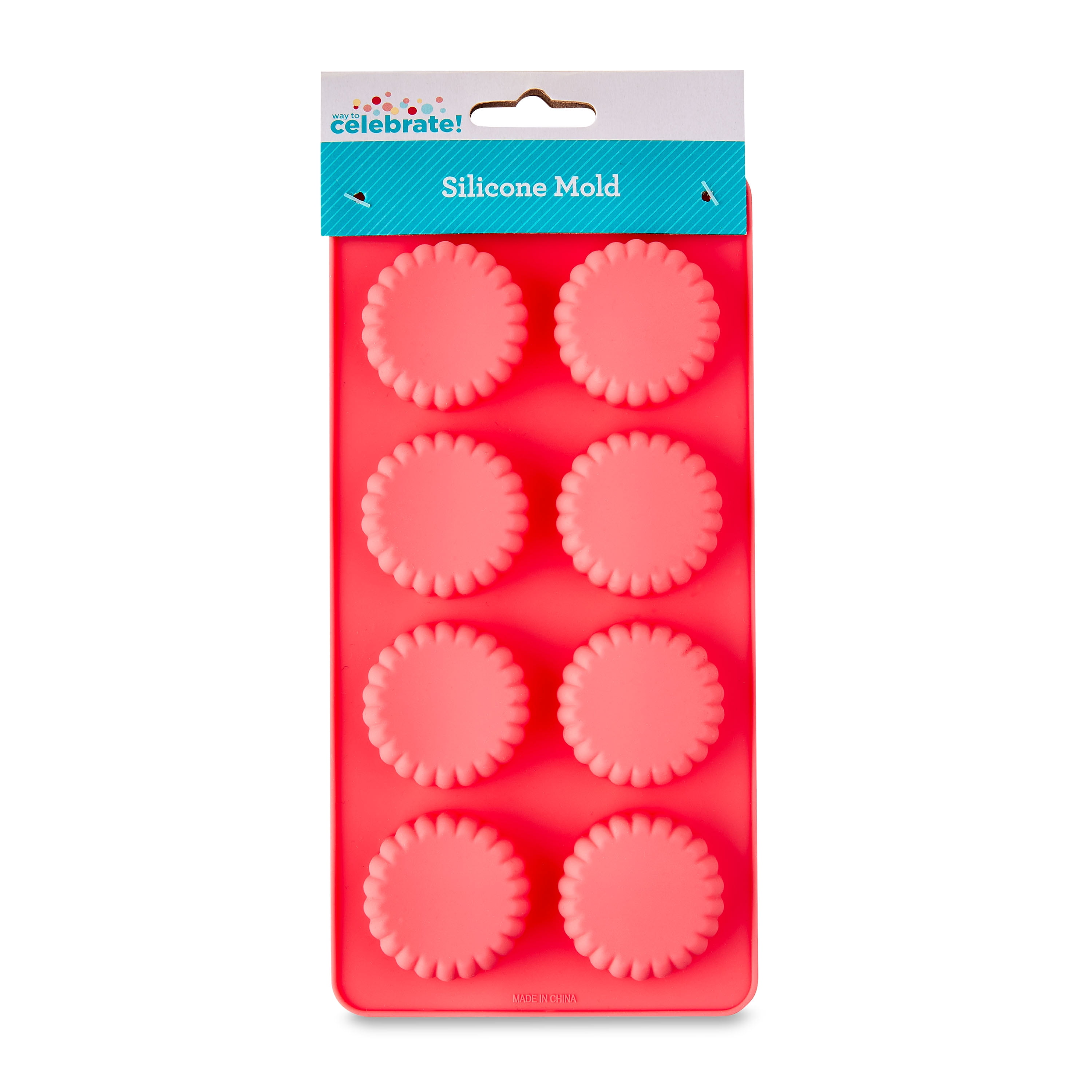 4 x 8 IN, 8-Cavity, Daisy Shape, Silicone Candy and Baking Mold, by Way To Celebrate