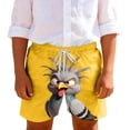 thumbnail image 2 of Boys Swim Shorts Kids Quick Dry Cartoon Graphic Yellow Beach Trunks with Drawstring Knee Length 4T-12,Size 7 T, 2 of 9