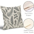 thumbnail image 3 of Gray Leaf Plant Pillow Covers 18X18 Inch Set of 2 Grey Tropical Fern Herbs Botanical Leaves Floral Decorative Pillow Cases Vintage Cushion Case Farmhouse Home Decor for Couch Sofa Porch Outdoor, 3 of 6