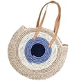 thumbnail image 4 of kurtrusly Shoulder Bag Straw Fashion Patchwork Weaving Handbag Large Capacity Summer Vacation Tote Shopping Trendy Female Hand Purse Khaki, 4 of 7