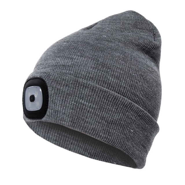 Sombrero de faro LED recargable unisex, gorro de punto cálido para seguridad de invierno, regalos para hombres, mujeres, papá MFZFUKR CPB-ZRF353-2