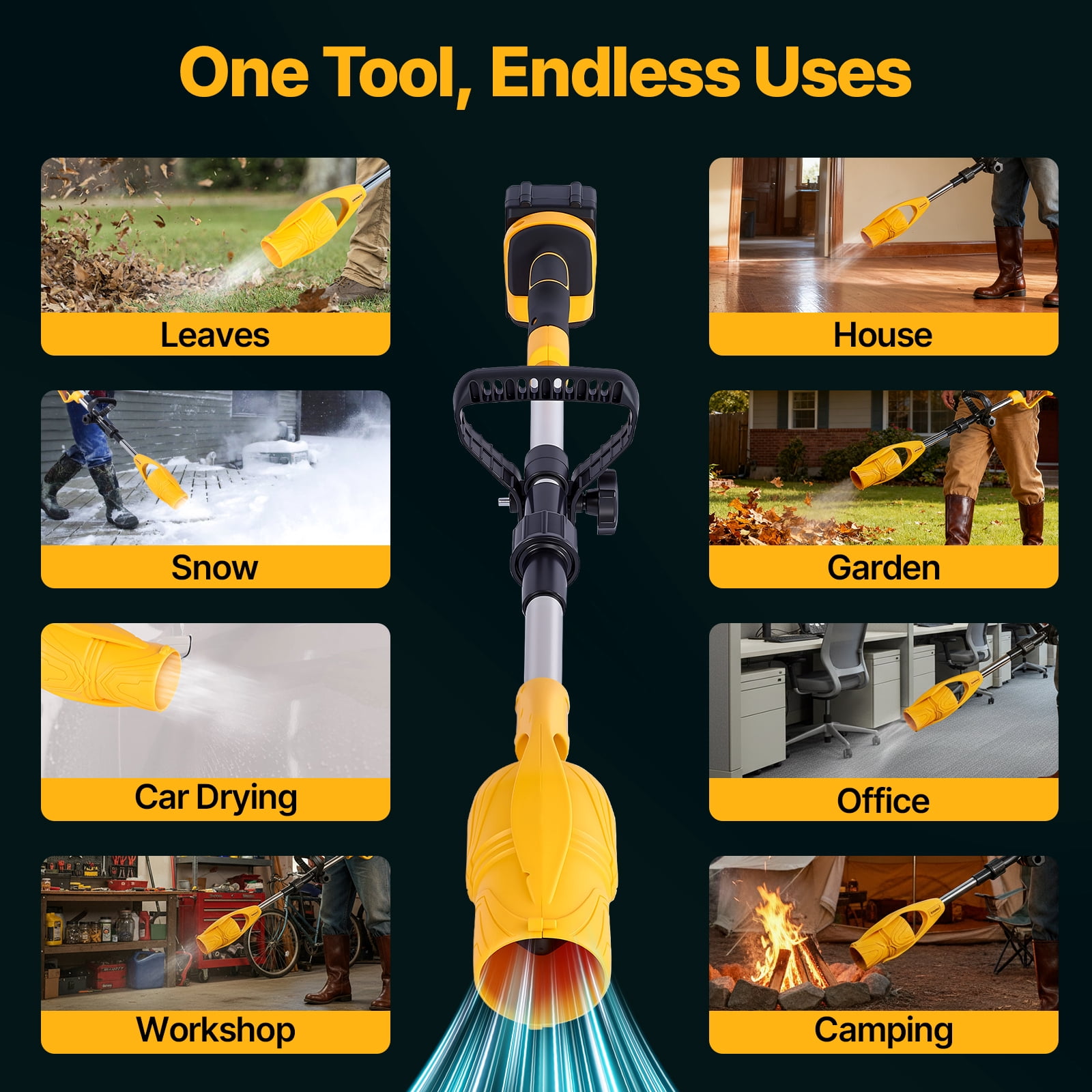UNTIMATY Cordless Leaf Blower with Battery and Charger 21V Small Handheld Leaf Blower for Yard Lawn Care, Yellow
