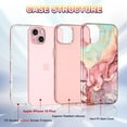 thumbnail image 2 of CASEFIV for iPhone 15 Plus Case 6.7 inch (2023), Marble Pattern 3 in 1 Heavy Duty Full Body Shockproof Hard PC+Soft Silicone Drop Protective Phone Cover for Women Girls,Rose Gold, 2 of 8