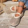 thumbnail image 6 of Samdudou Dress Shoes for Women Closed Toe Mary Jane Flats Edgy All Over Spiked Stud Embellishments Sheer Breathable Mesh Slip On Summer Evening Party Chic Footwear, 6 of 9