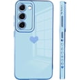 thumbnail image 4 of Samsung Galaxy S23 5G Case Love Heart 6D Plating Electroplate Luxury Elegant Case Camera Protector Soft TPU Shockproof Protective Corner Back Cover -Blue, 4 of 10