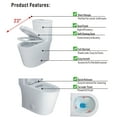 thumbnail image 3 of WinZo WZ5089 Compact One Piece Toilet, Dual Flush Small Modern Bathroom 12" Rough-in with Short Round Bowl White, 3 of 6