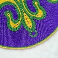thumbnail image 4 of Set of 2, Mardi Gras handmade placemat, beaded round table placemat, 14 inch, 4 of 4