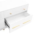 thumbnail image 5 of EUROCO TV Stand for 75+ " TV, Entertainment Center TV Media Console Table with Storage, Solid Wood legs,5 Drawers and Shelf for Living Room, White, 5 of 8