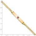 thumbnail image 3 of 14K Yellow Gold Medical Red Enamel Flat Curb Link Id Bracelet (7 X 6.5) Made In United States xm561cr-7, 3 of 5