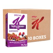 (10 pack) Kellogg's Special K Plus Berries and Dark Chocolate Super Blend Cereal, High Fiber, 14.7 oz
