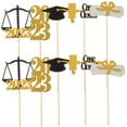 thumbnail image 4 of SHOWERORO Golden Graduation Centerpiece Sticks 10X4.3in 8Pcs Paper Table Centerpieces For Graduation Parties 2023, 4 of 7