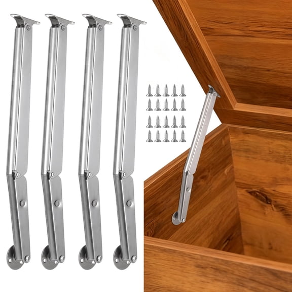 4 Pcs Gas Strut Spring Hinges, Sturdy 150N Lid Support Hinge, 12.6 in / 32 cm Soft Close Hydraulic Hinges for Heavy Lid, Toy Box Hinges, Iron Lid Stay for Cabinets, Doors