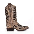 thumbnail image 2 of CORRAL Adult Female Inlay Flowered Embroidery with Studs and Crystals Square Toe Boots, Color: Brown, Size: 5, Width: M, 2 of 6