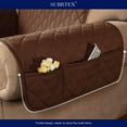 thumbnail image 5 of Subrtex 1-Piece Reversible Sofa Cover Quilted Slipcover (Sofa, Chocolate), 5 of 8