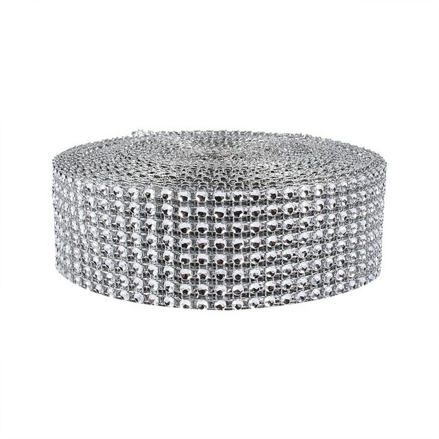 Rhinestone Mesh Ribbon 3 Colors 8 Rows 10 Yard Trimmable Sparkling Bling Wrap Ribbon for Arts Crafts Party Decorations