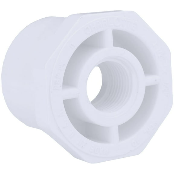 Charlotte Pipe & Found PVC 02108 1400 Sch 40 Pvc Reducing Bushing 1-1/2" X 1/2"