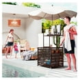 thumbnail image 2 of Wicker Pool Float Storage Organizer, PE Rattan Pool Float Holder with Basket Shelf Towel Bars, Rolling Pool Caddy for Floaties, Noodles, Life Vests, Beach , Mixed-Brown, 2 of 9