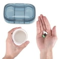 thumbnail image 4 of Unique Bargains 1 Pc Pill Case 3 Grid Portable Pill Box Clear Blue, 4 of 6