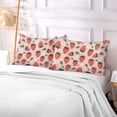 thumbnail image 5 of Plush Pillow Cases Body Size Ultra Soft Warm Pillowcases with Zipper Strawberry Leaves Fower 20"x54", 5 of 9