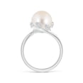 thumbnail image 2 of ANGARA Freshwater Cultured Pearl Olive Leaf Bypass Ring in 14K White Gold for Women | June Birthstone, Birthday, Anniversary, Jewelry Gift for Women | Pearl Ring, 2 of 8