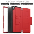 thumbnail image 2 of Case for Samsung Galaxy Tab A9 8.7" 2023 SM-X110 / SM-X115, PU Leather + PC + TPU Folio Flip Case with Strong Magnetic Multi-Angles Stand + 2 Card Slots for Tab A9 2023, Red, 2 of 8