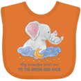 thumbnail image 3 of Inktastic My Grandpa Loves Me to the Moon and Back Elephant Family Boys or Girls Baby Bib, 3 of 4