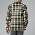 thumbnail image 4 of YFNNUP Plaid Shirts for Men Lightweight Lapel Flannel Shirt Long Sleeve Button Down Tops Regular Fit Casual Tshirt Khaki S, 4 of 7