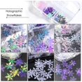thumbnail image 2 of Copos de nieve para decoración de uñas con purpurina navideña 3D holográfica, brillantes, lentejuelas, purpurina de colores variados, copos de nieve, suministros para uñas acrílicas, invierno X, 2 of 5
