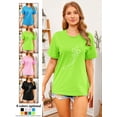 thumbnail image 4 of ZXSXSY Women Dandelion Printed Crew Neck Short Sleeves Top, 4 of 7