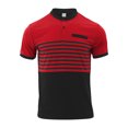 thumbnail image 3 of XDZJLR Men's Polo Shirt Striped Leisure Fashion Design Lapel Button Short Sleeve Tops T Shirt for Men, 3 of 7