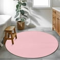 thumbnail image 4 of Light Pink 3.3ft Round Rug, Farmhouse Solid Pink Color Modern Art Non-Skid Rubber Backing Large Area Rugs - Living Room Bedroom Home Office, Indoor Floor Mat Carpets Washable Rug, 4 of 9