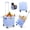 Blue, variant on Folding Utility Rolling Cart, Portable Collapsible Storage Crate with Telescoping Handle, Multi‑Purpose Wheeled Tote for Shopping Travel Moving Grocery