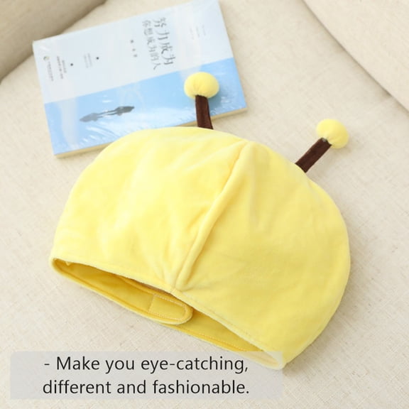 SEWACC Trendy Honeybee Hat Yellow Plush Adjustable Photo Prop 1Pc