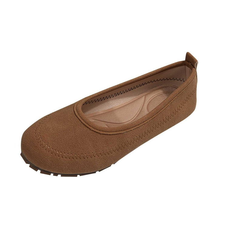 Bxsruta Suede Round-Toe Slip-On Flats, Spring/Summer Casual  display picture 2
